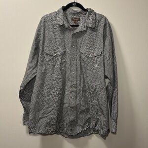Ariat Men’s Black/White Classic Pearl‎ Snap Long Sleeve Western Shirt Size XXL